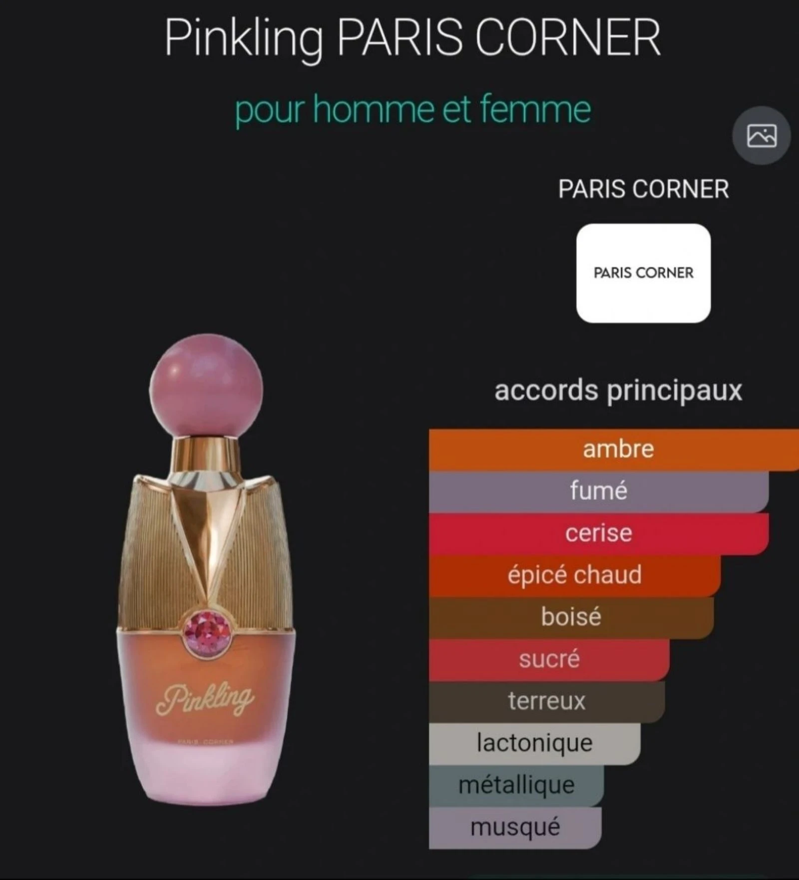 Perfume unisex Pinkling 100 ml de Paris Corner – photo 4